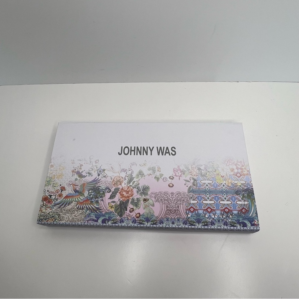 Johnny Was Vibrant Floral Scarf with Orange and Grey Border Tassels on Corners - Picture 9 of 9